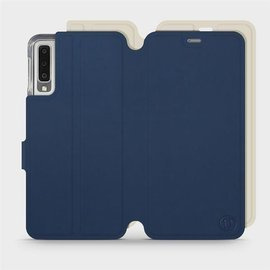 Hülle für Samsung Galaxy A7 2018 - Farbe Marineblau mit Platin