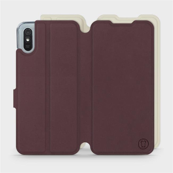 Hülle für Xiaomi Redmi 9A - Farbe Burgund mit Platin