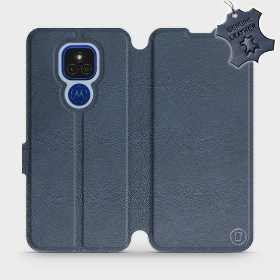 Hülle für Motorola Moto E7 Plus - Farbe Blue Leather