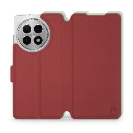 Hülle für OnePlus 13R - Farbe Dunkelrot mit Platin