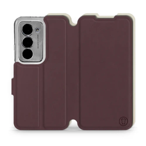 Hülle für Xiaomi Redmi 15 5G - Farbe Burgund mit Platin