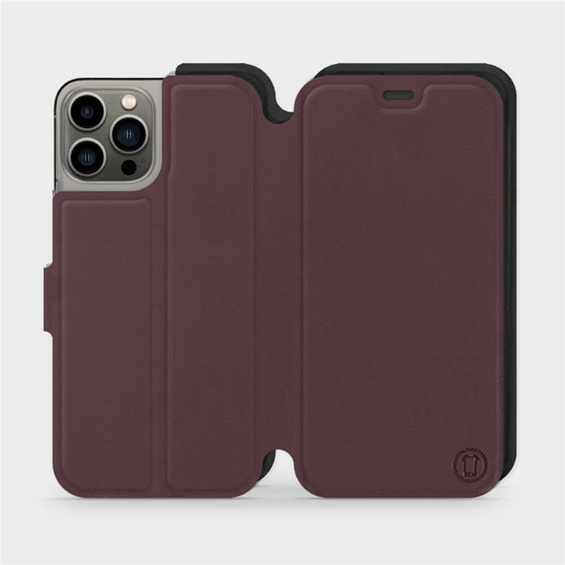 Hülle für Apple iPhone 13 Pro - Farbe Burgund mit Schwarz