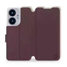 Hülle für Realme C55 - Farbe Burgund mit Platin