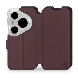 Hülle für Huawei Pura 80 Pro - Farbe Burgund mit Schwarz