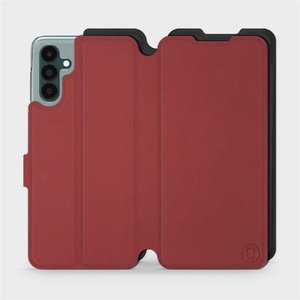 Hülle für Samsung Galaxy A04S - Farbe Dunkelrot mit Schwarz