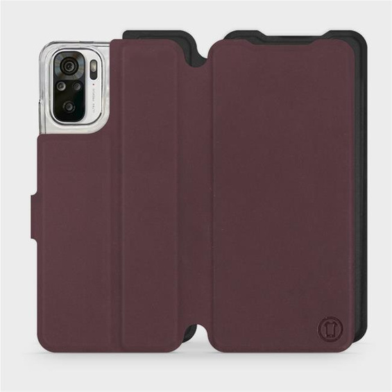Hülle für Xiaomi Redmi Note 10 - Farbe Burgund mit Schwarz