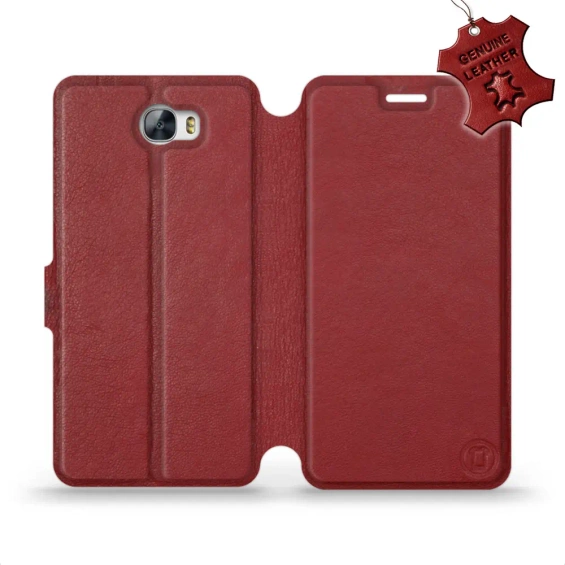Hülle für Huawei Y6 II Compact - Farbe Dark Red Leather