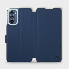 Hülle für Motorola Moto G62 5G - Farbe Marineblau mit Platin