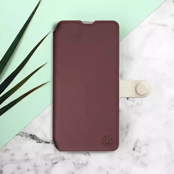 Hülle für Xiaomi Redmi 12C - Farbe Burgund mit Platin