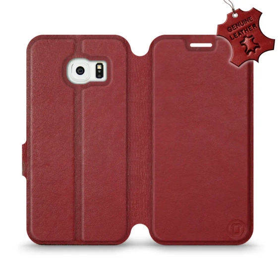 Hülle für Samsung Galaxy S6 Edge - Farbe Dark Red Leather