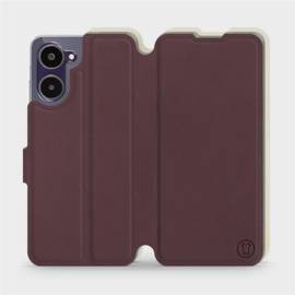 Hülle für Realme 10 - Farbe Burgund mit Platin