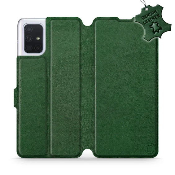 Hülle für Samsung Galaxy A71 - Farbe Green Leather