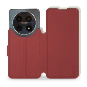 Hülle für Huawei Nova 12i - Farbe Dunkelrot mit Platin