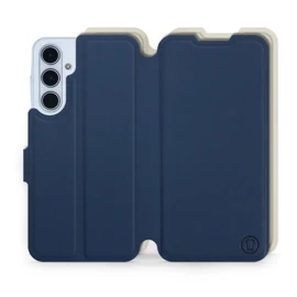 Hülle für Samsung Galaxy M35 5G - Farbe Marineblau mit Platin
