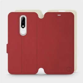 Hülle für Nokia 5.1 Plus - Farbe Dunkelrot mit Platin