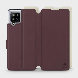 Hülle für Samsung Galaxy A42 - Farbe Burgund mit Platin