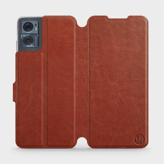 Hülle für Motorola Moto E22i - Farbe Brown&Orange