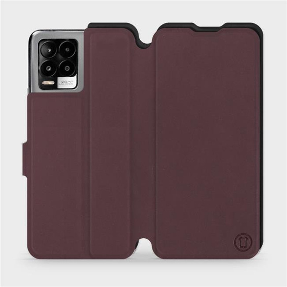 Hülle für Realme 8 - Farbe Burgund mit Schwarz