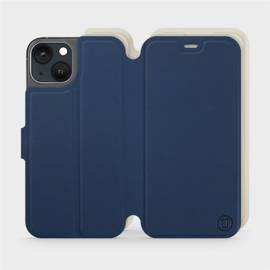 Hülle für Apple iPhone 13 - Farbe Marineblau mit Platin