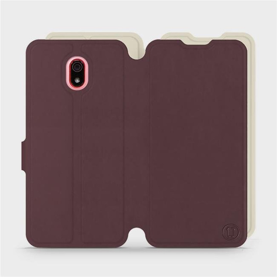 Hülle für Xiaomi Redmi 8A - Farbe Burgund mit Platin