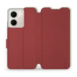 Hülle für OPPO A5x - Farbe Dunkelrot mit Platin