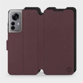 Hülle für Xiaomi 12X - Farbe Burgund mit Schwarz