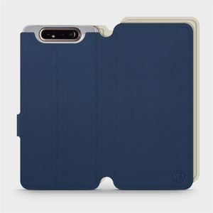 Hülle für Samsung Galaxy A80 - Farbe Marineblau mit Platin