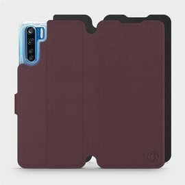 Hülle für OPPO A91 - Farbe Burgund mit Schwarz