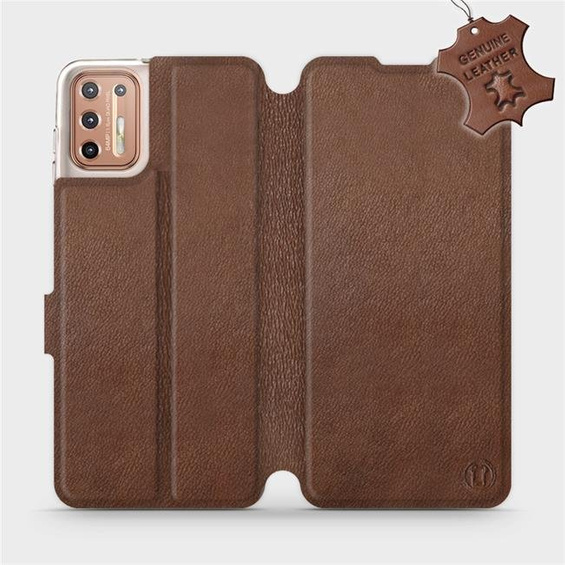 Hülle für Motorola Moto G9 Plus - Farbe Brown Leather