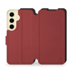 Hülle für Samsung Galaxy S24 - Farbe Dunkelrot mit Schwarz