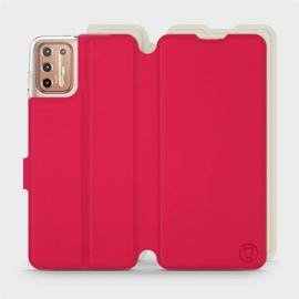 Hülle für Motorola Moto G9 Plus - Farbe Rot mit Platin