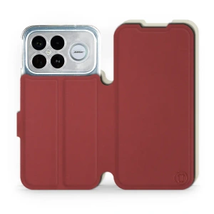 Hülle für Xiaomi Poco F8 Ultra - Farbe Dunkelrot mit Platin