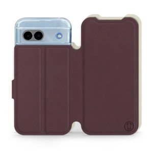 Hülle für Google Pixel 8A - Farbe Burgund mit Platin