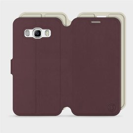 Hülle für Samsung Galaxy J5 2016 - Farbe Burgund mit Platin