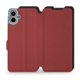 Hülle für Samsung Galaxy A07 - Farbe Dunkelrot mit Schwarz