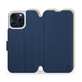 Hülle für Apple iPhone 15 Pro Max - Farbe Marineblau mit Platin
