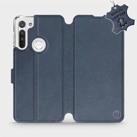 Hülle für Motorola Moto G8 - Farbe Blue Leather