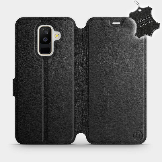 Hülle für Samsung Galaxy A6 Plus 2018 - Farbe Black Leather