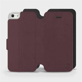 Hülle für Apple iPhone SE - Farbe Burgund mit Schwarz