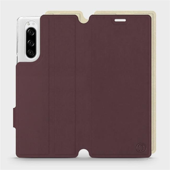 Hülle für Sony Xperia 5 - Farbe Burgund mit Platin