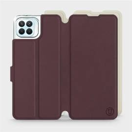 Hülle für OPPO Reno 4 Lite - Farbe Burgund mit Platin