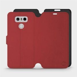 Hülle für LG G6 - Farbe Dunkelrot mit Schwarz