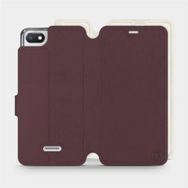 Hülle für Xiaomi Redmi 6A - Farbe Burgund mit Platin