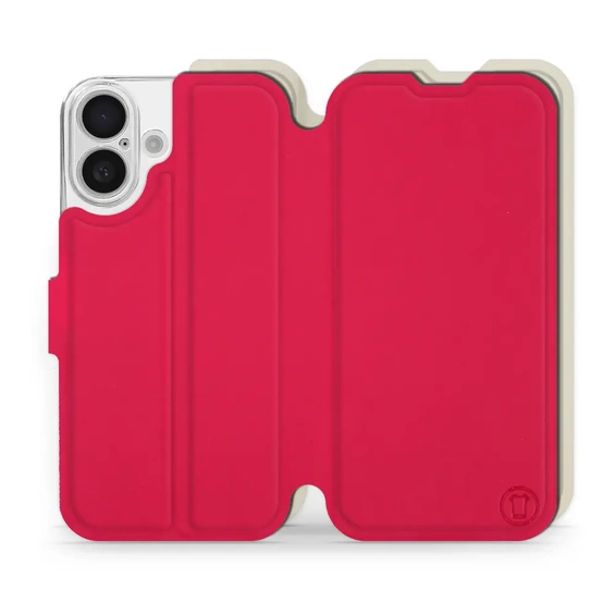 Hülle für Apple iPhone 16 - Farbe Rot mit Platin