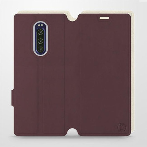 Hülle für Sony Xperia 1 - Farbe Burgund mit Platin