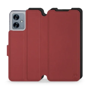 Hülle für Motorola Moto G54 5G - Farbe Dunkelrot mit Schwarz