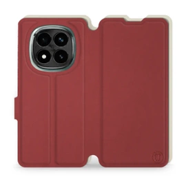 Hülle für Xiaomi Redmi Note 14 Pro Plus 5G - Farbe Dunkelrot mit Platin