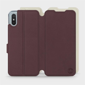 Hülle für Xiaomi Redmi 9A - Farbe Burgund mit Platin