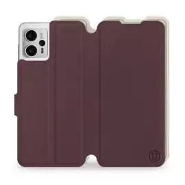 Hülle für Motorola Moto G23 - Farbe Burgund mit Platin