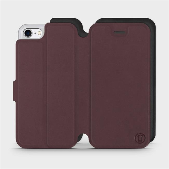 Hülle für Apple iPhone 7 - Farbe Burgund mit Schwarz
